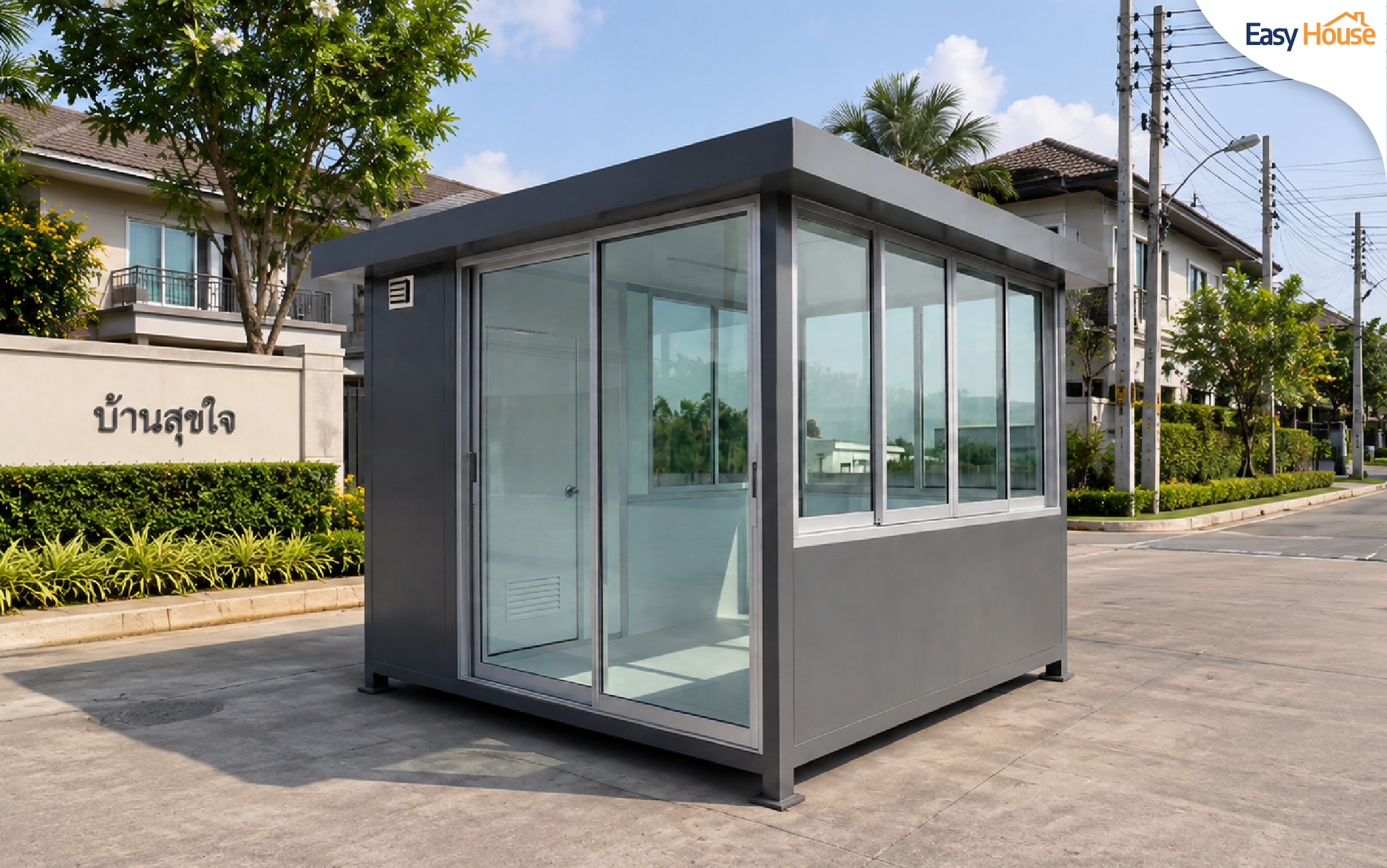 ป้อม รปภ. สำเร็จรูป แบบมีห้องน้ำในตัว รุ่น GB12