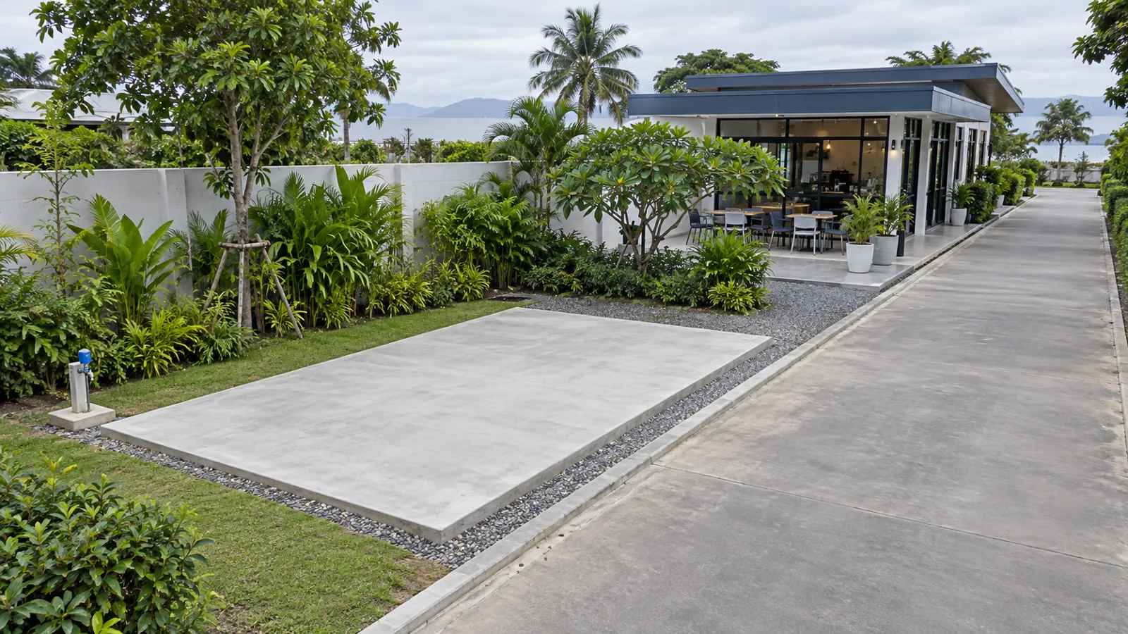 ภาพจำลองพื้นที่เตรียมติดตั้งห้องส้วมและทางเข้ารถบริการ